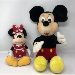 - 1980s‎ Mickey Mouse Plush Stuffed 16" Disneyland Walt Disney World Minnie 14”